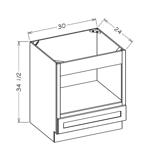 White Slim Shaker 30" Microwave Base Cabinet