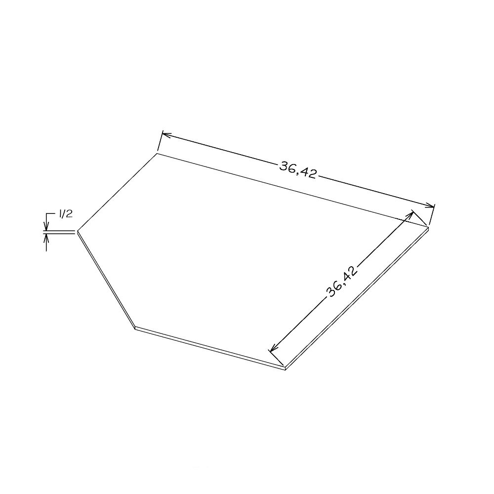 White Shaker 42" Diagonal Corner Sink Base Floor