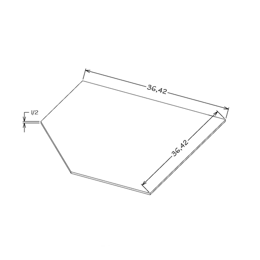 White Slim Shaker 42" Diagonal Corner Sink Base Floor