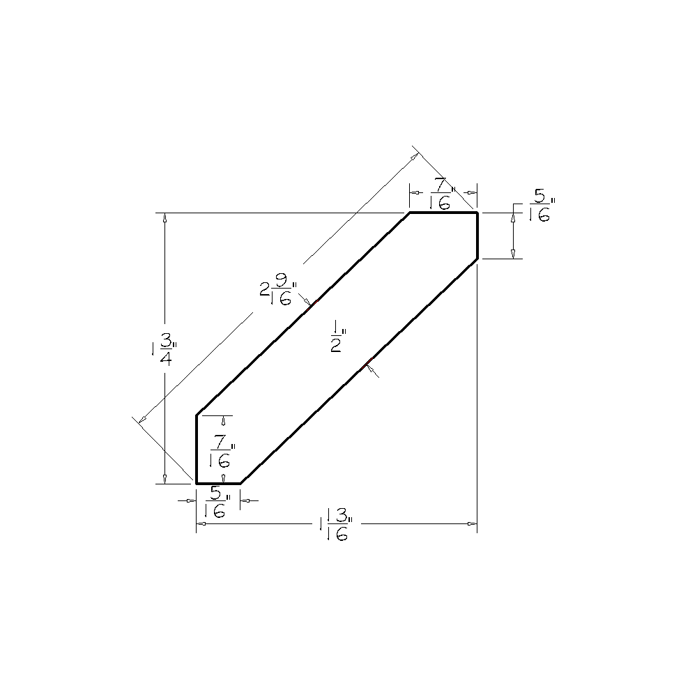 White Slim Shaker 1 3/4"H Angle Crown Molding