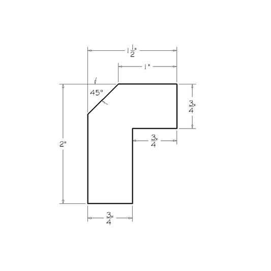 Grey Shaker 8' Angle Light Rail Molding