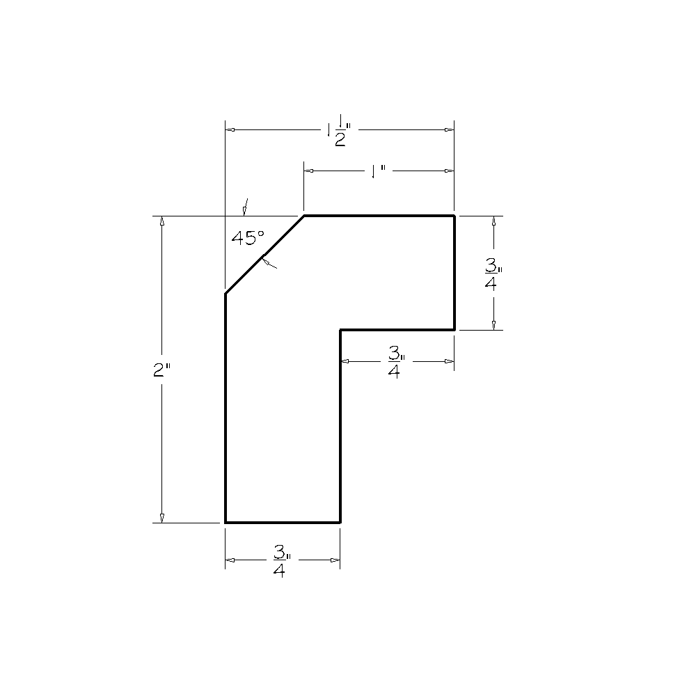 Black Shaker 8' Angle Light Rail Molding