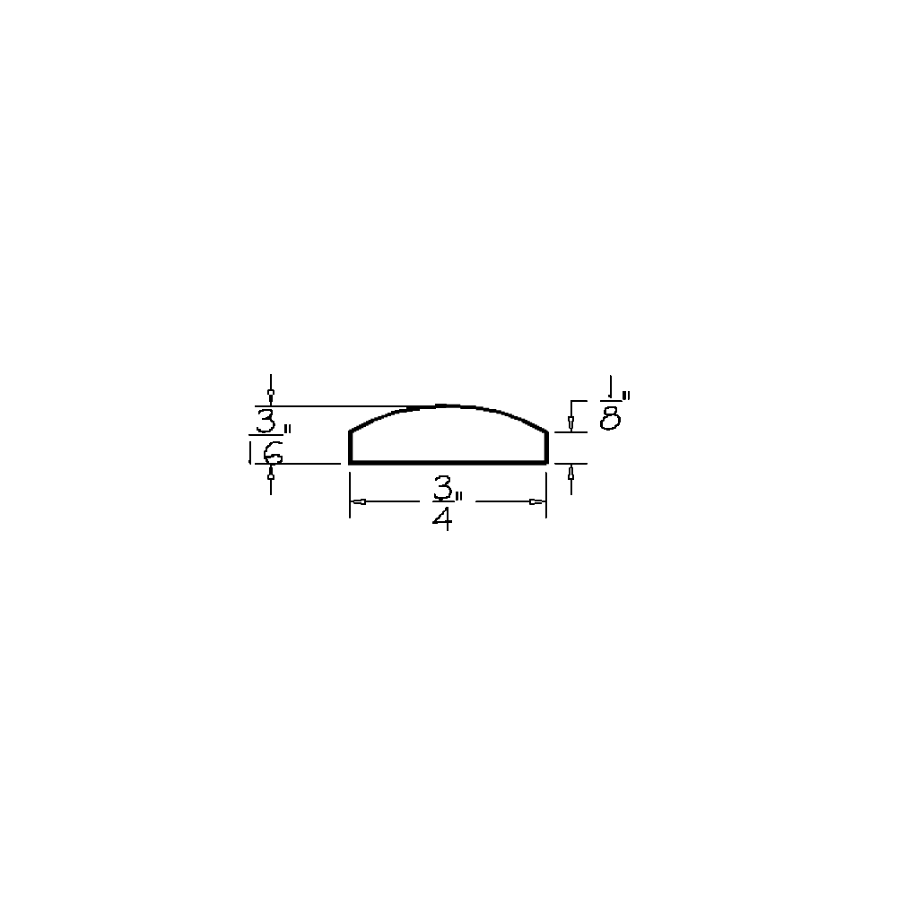 Cinder Shaker 3/16"D x 3/4"H x 96"W Batten Moulding