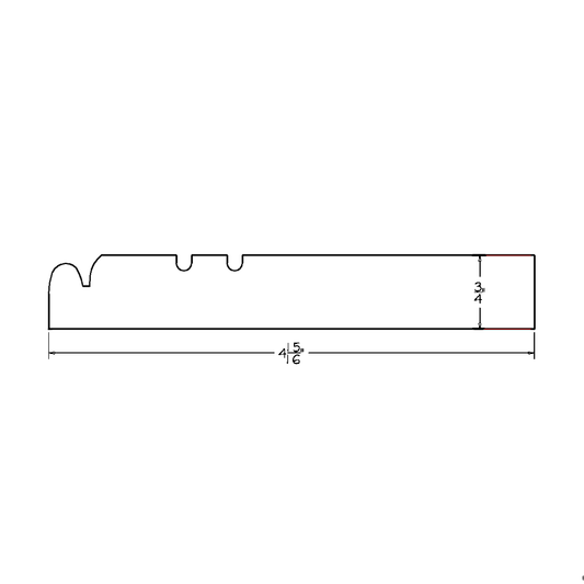 Black Shaker 3/4"D x 4 15/16"H x 96"W Furniture Base Moulding