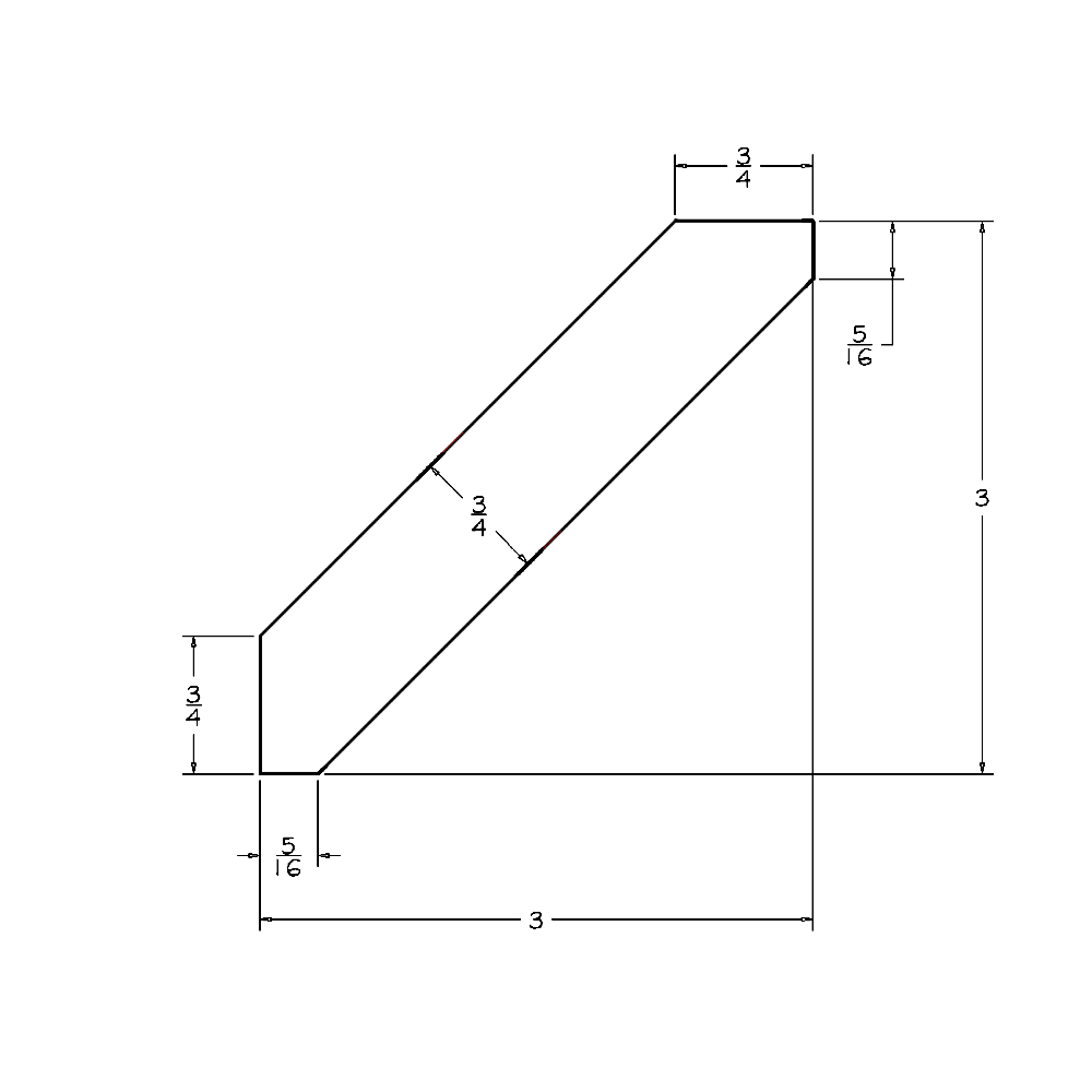Honey Shaker 3"H Large Angle Crown Molding