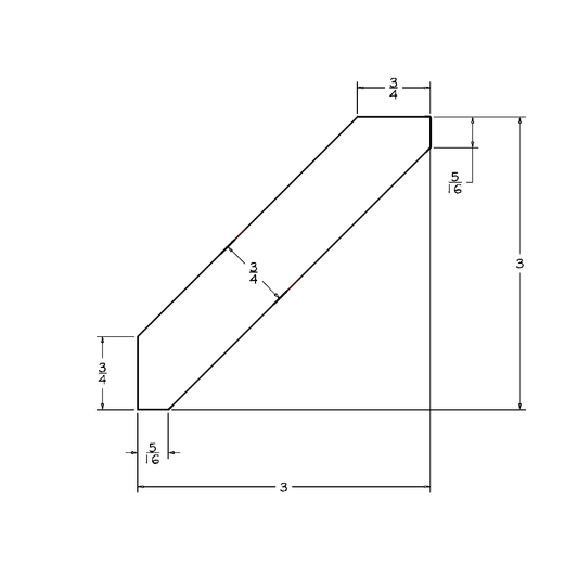 White Shaker 3"H Large Angle Crown Molding