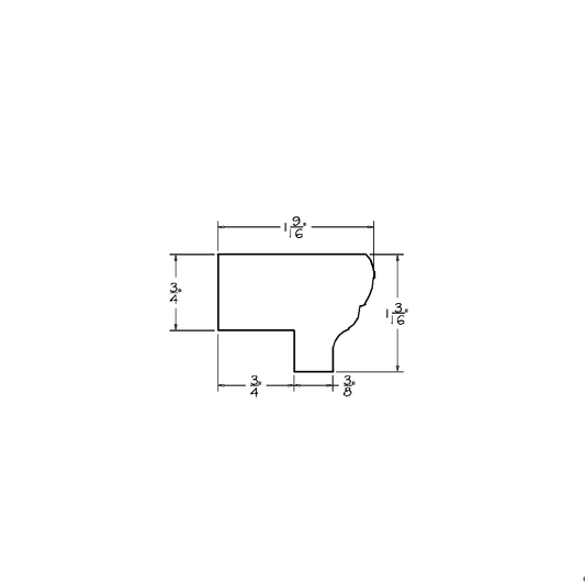 Cinder Shaker 8' Light Rail Molding