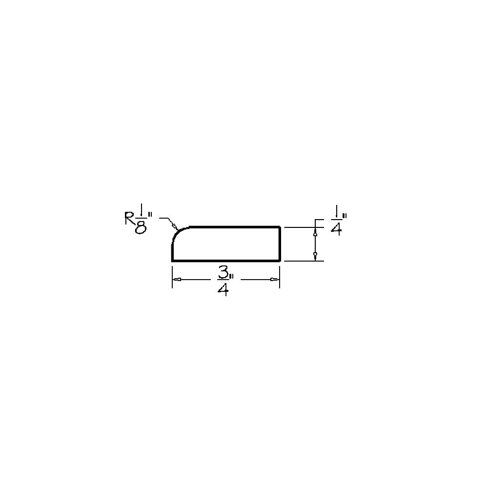 White Slim Shaker 1/4"D x 3/4"H x 96"W Scribe Moulding