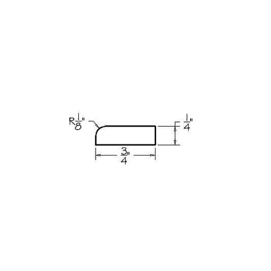 White Slim Shaker 1/4"D x 3/4"H x 96"W Scribe Moulding