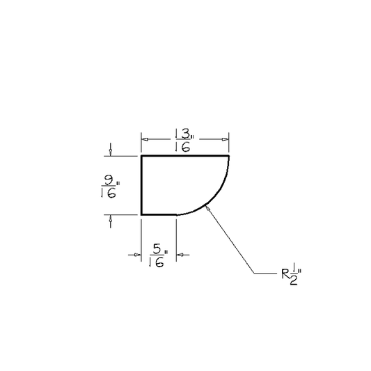 Cinder Shaker 1/2"D x 3/4"H x 96"W Shoe Moulding