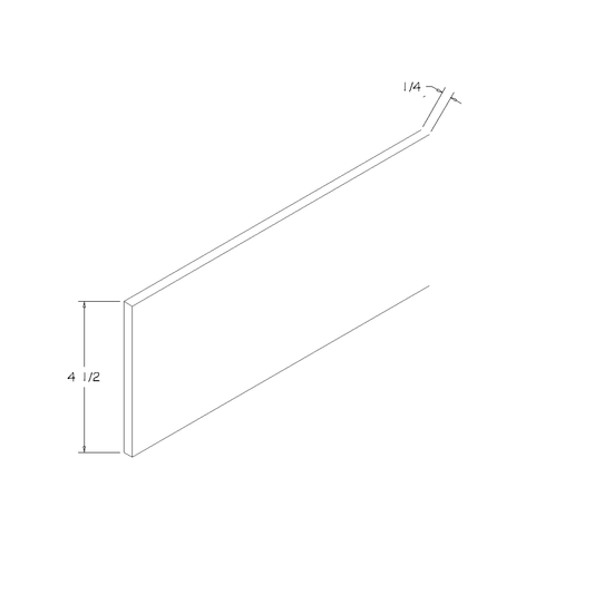 White Slim Shaker 1/4"D x 4 1/2"H x 96"W Toe Kick 8' Plywood