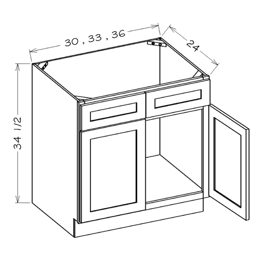 Grey Shaker 33" Sink Base