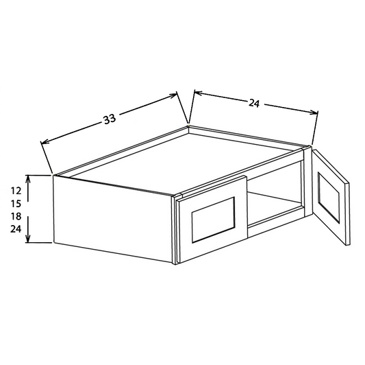 Honey Shaker 33"W x 24"H Wall Refrigerator Cabinet