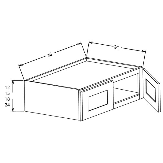 Cinder Shaker 36"W x 12"H Wall Refrigerator Cabinet