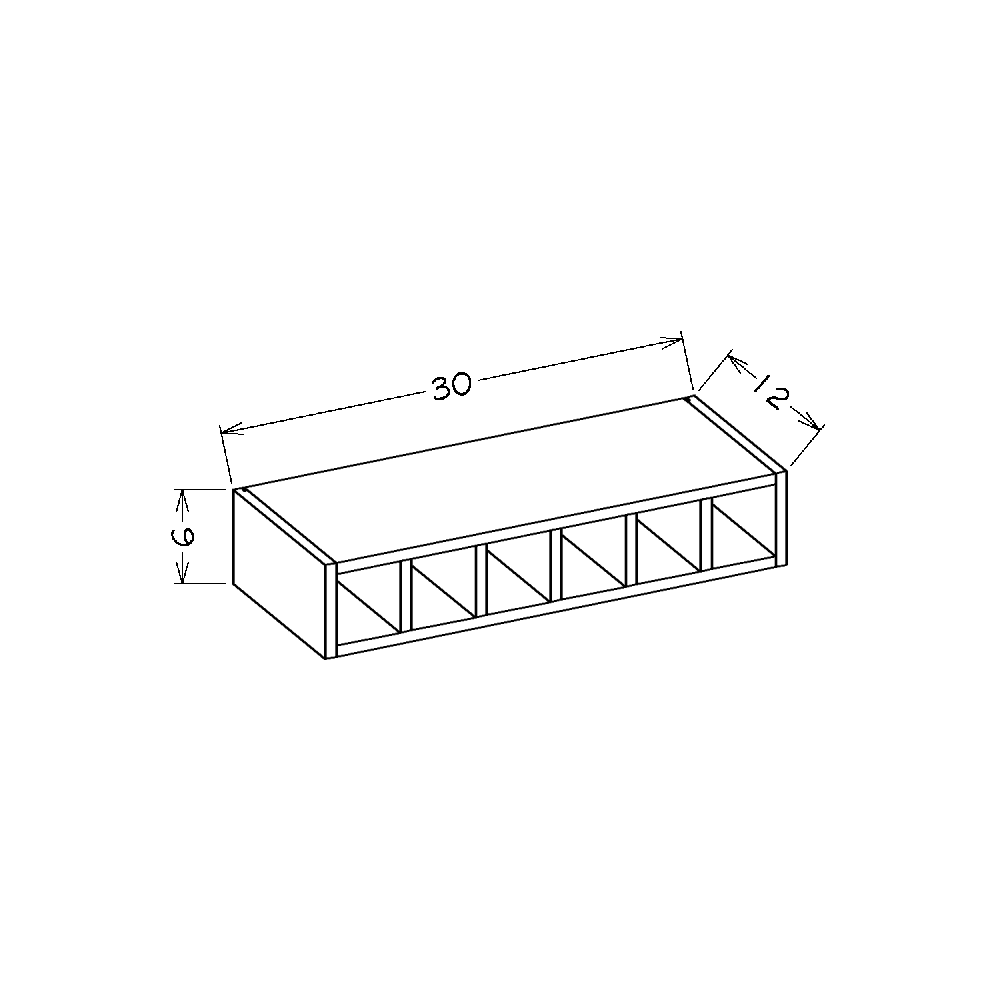 White Shaker 6"W x 30"H Wall Wine Cubby