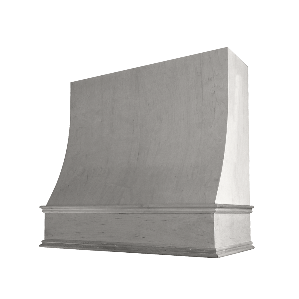 Sloped Wood Range Hood with Classic Moulding