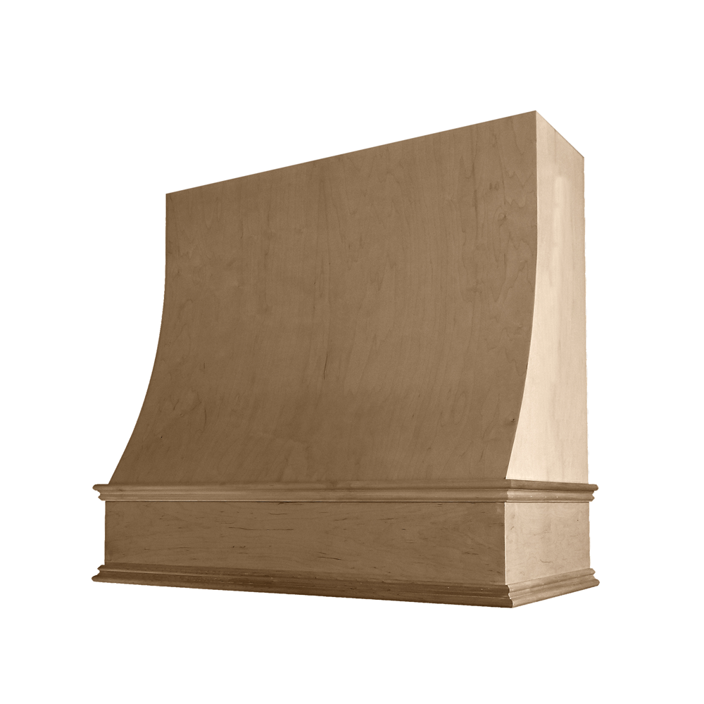 Sloped Wood Range Hood with Classic Moulding