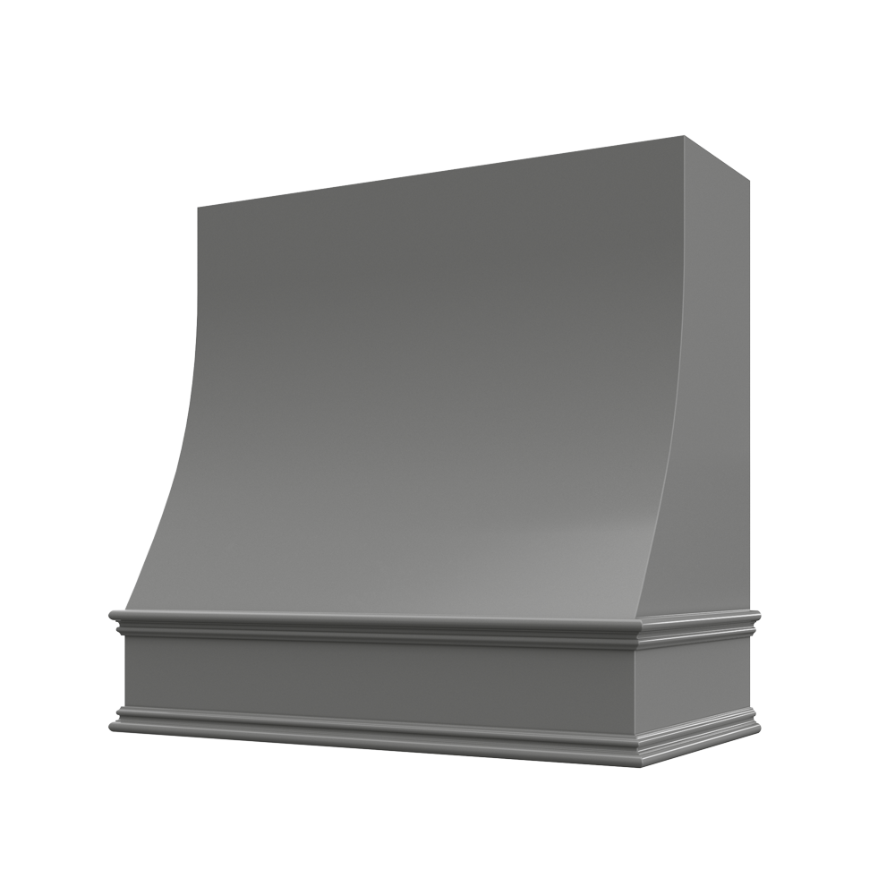 Sloped Wood Range Hood with Classic Moulding