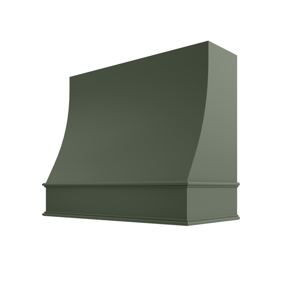 Sloped Wood Range Hood with Classic Moulding