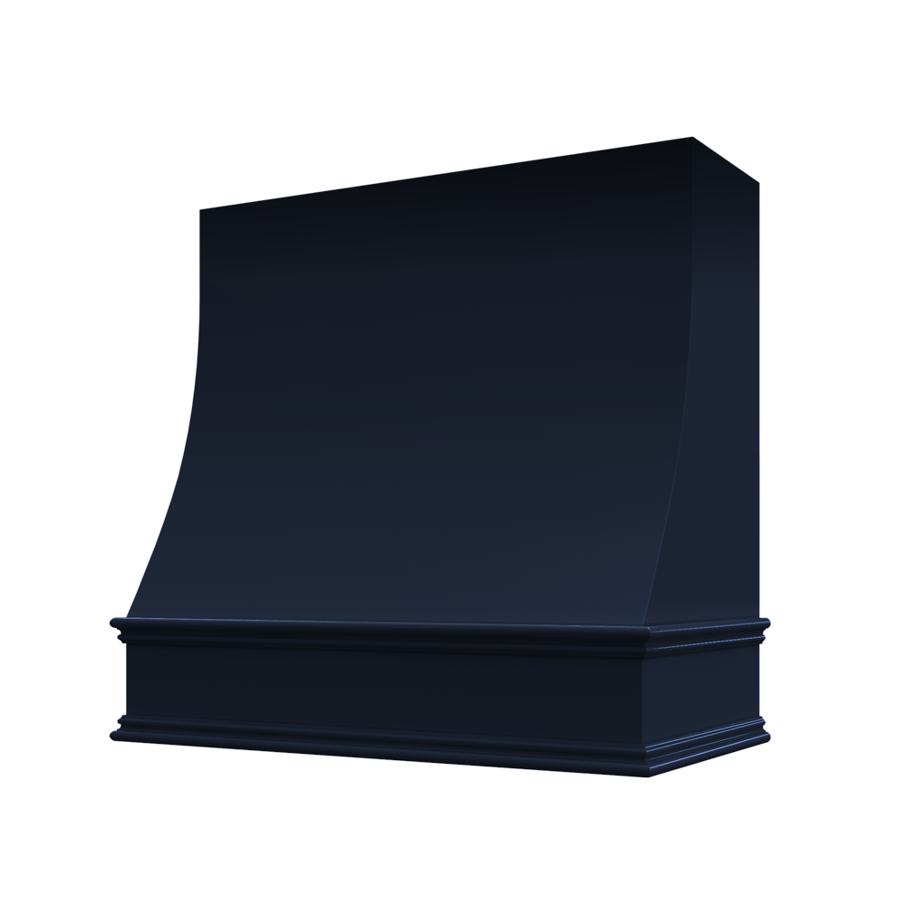 Sloped Wood Range Hood with Classic Moulding