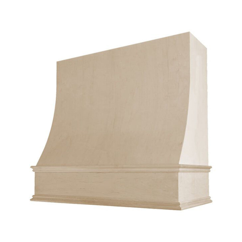 Sloped Wood Range Hood with Classic Moulding