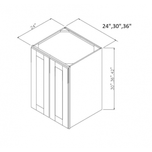 Natural Shaker 36" x 30" x 24" Deep Wall Cabinet