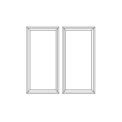 Norris Grey 24" x 36" Wall Cabinet Plain Glass Doors