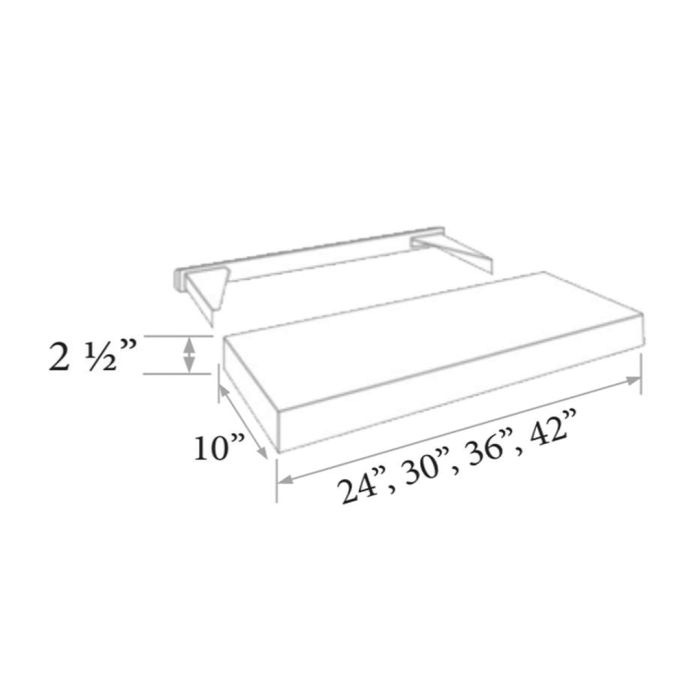 Hickory Shaker 36" Floating Shelf