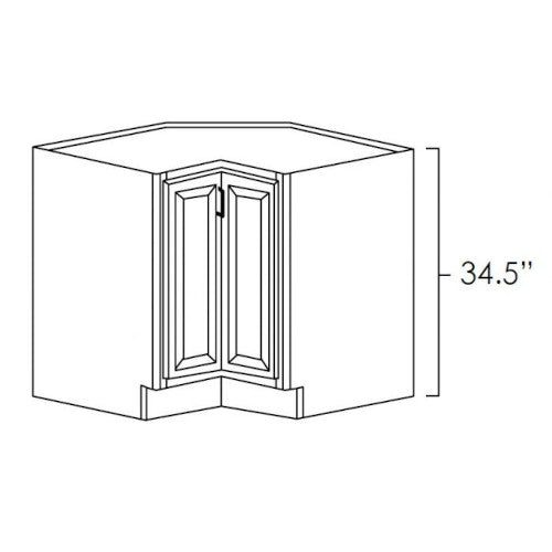 Natural Shaker 33" Lazy Susan Corner Base Cabinet w/ Stainless Steel Baskets