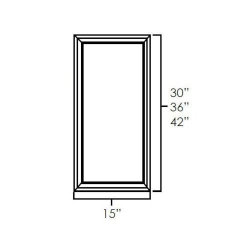 Norris Grey 15" x 30" Wall Cabinet Plain Glass Door