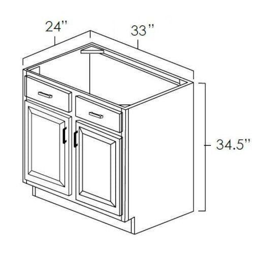 Natural Shaker 33" Sink Base Cabinet