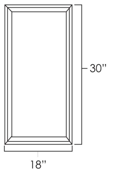 Sage Green Shaker 18" x 30" Single Plain Glass Door