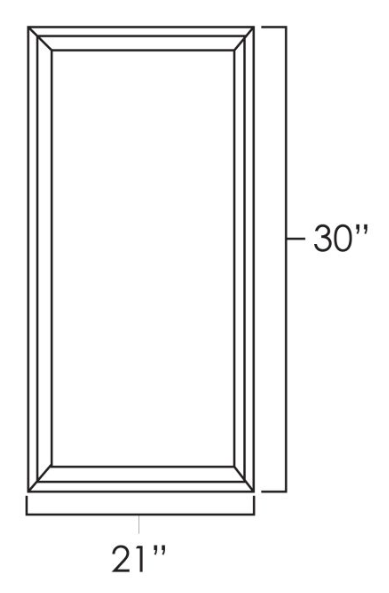 Sage Green Shaker 21" x 30" Single Plain Glass Door