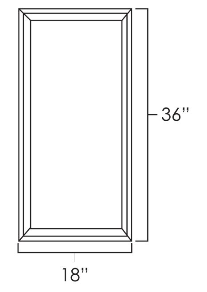 Sage Green Shaker 18" x 36"  Single Plain Glass Door