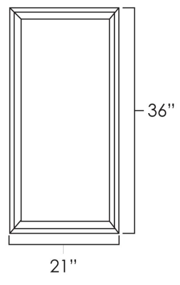 Sage Green Shaker 21" x 36"  Single Plain Glass Door