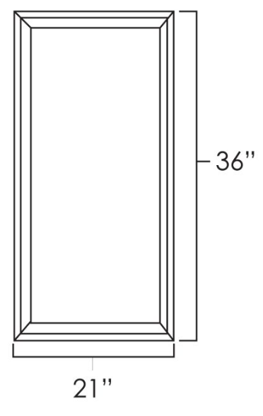 Norris Grey 21" x 36"  Single Plain Glass Door