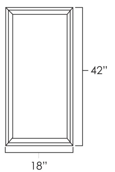 Norris Grey 18" x 42"  Single Plain Glass Door