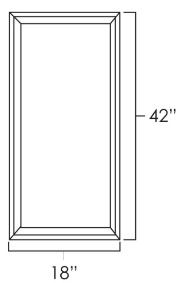 Sage Green Shaker 18" x 42"  Single Plain Glass Door