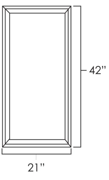 Sage Green Shaker 21" x 42"  Single Plain Glass Door