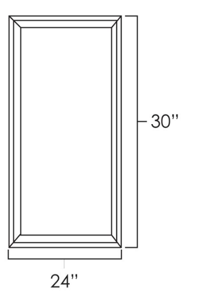 Norris Grey 24" x 30" Wall Cabinet Plain Glass Doors