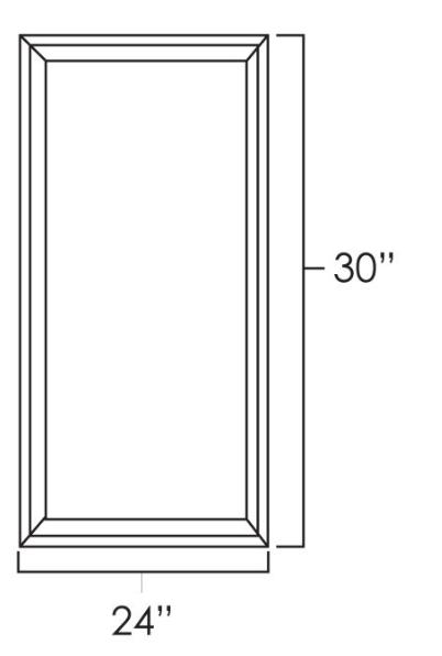 Sage Green Shaker 24" x 30" Wall Cabinet Plain Glass Doors
