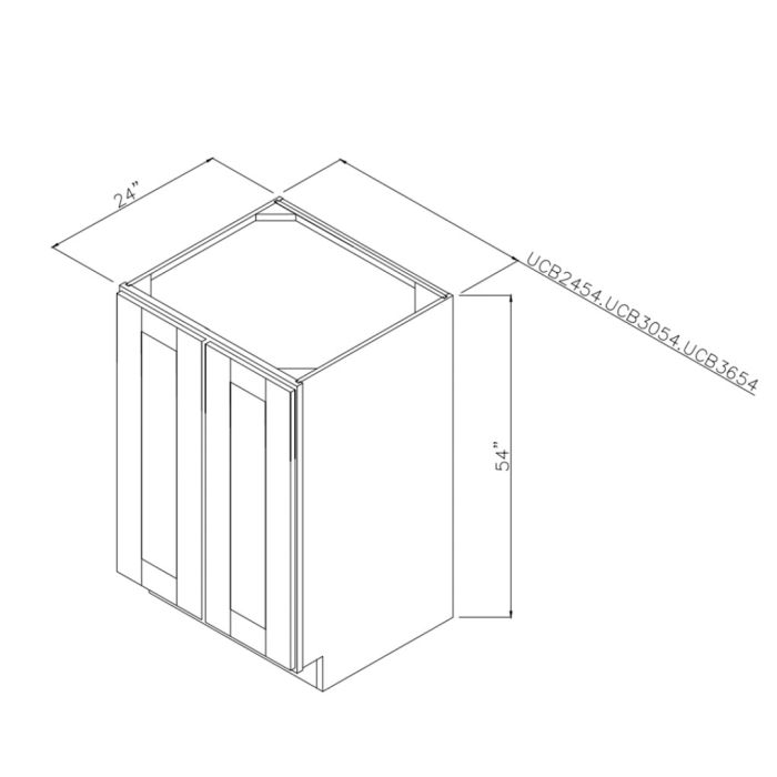 Sage Green Shaker 30" x 54" Bottom Cabinet for Split Pantry