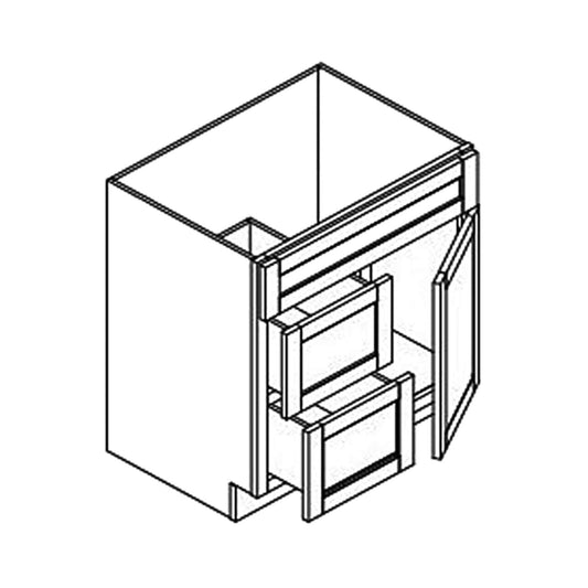 Smoky Gray 30" Bathroom Vanity w/ Drawers on the Left