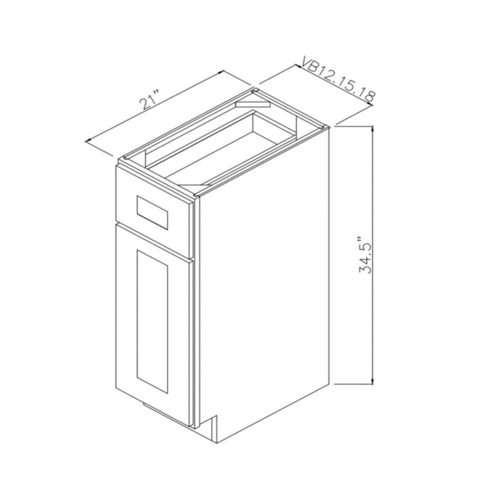 Natural Shaker 12" Vanity Base Cabinet