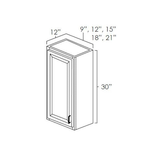 Sage Green Shaker 12" x 30" Wall Cabinet