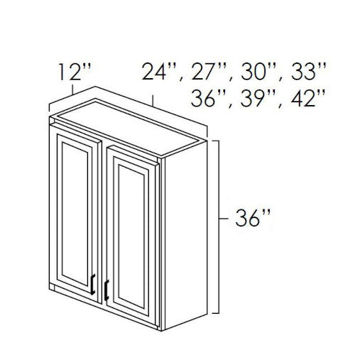 Cream White Shaker 27" x 36" Wall Cabinet