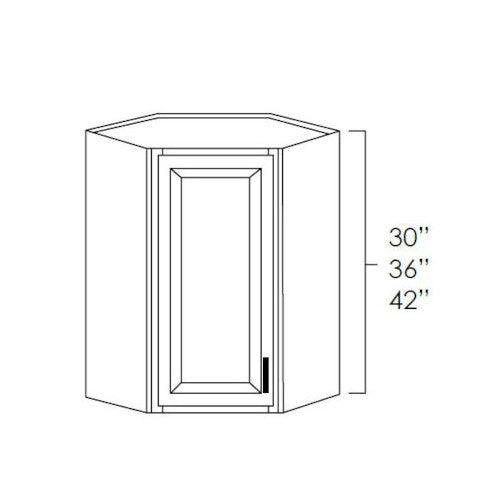 Cream White Shaker 24" x 36" Diagonal Corner Wall Cabinet