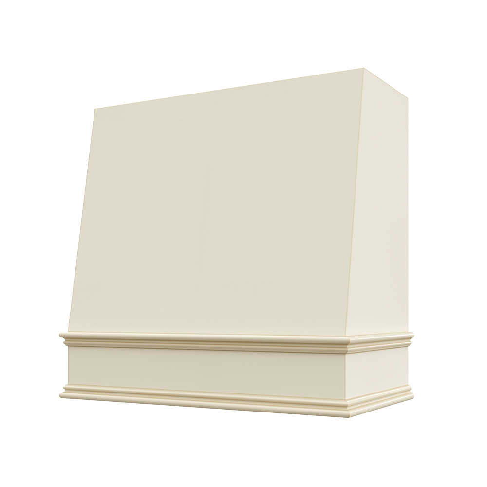 Angled Wood Range Hood with Classic Moulding