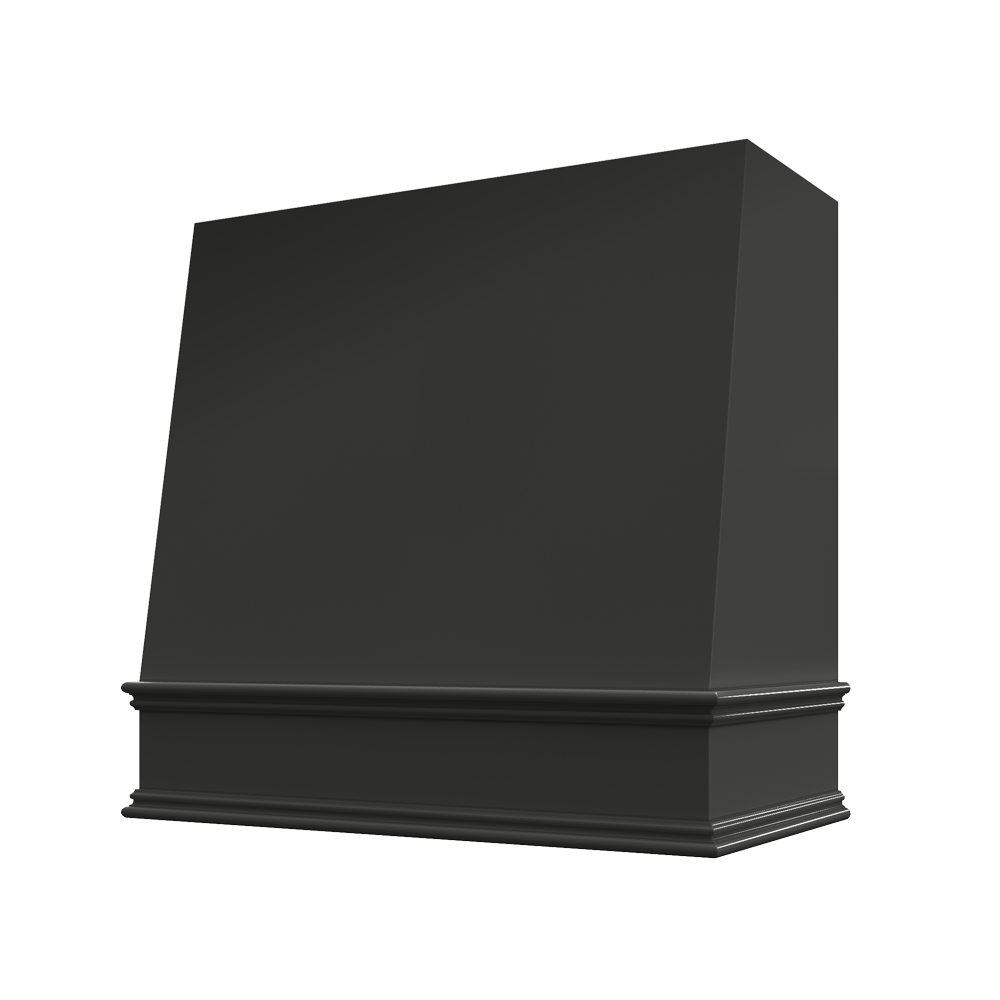 Angled Wood Range Hood with Classic Moulding