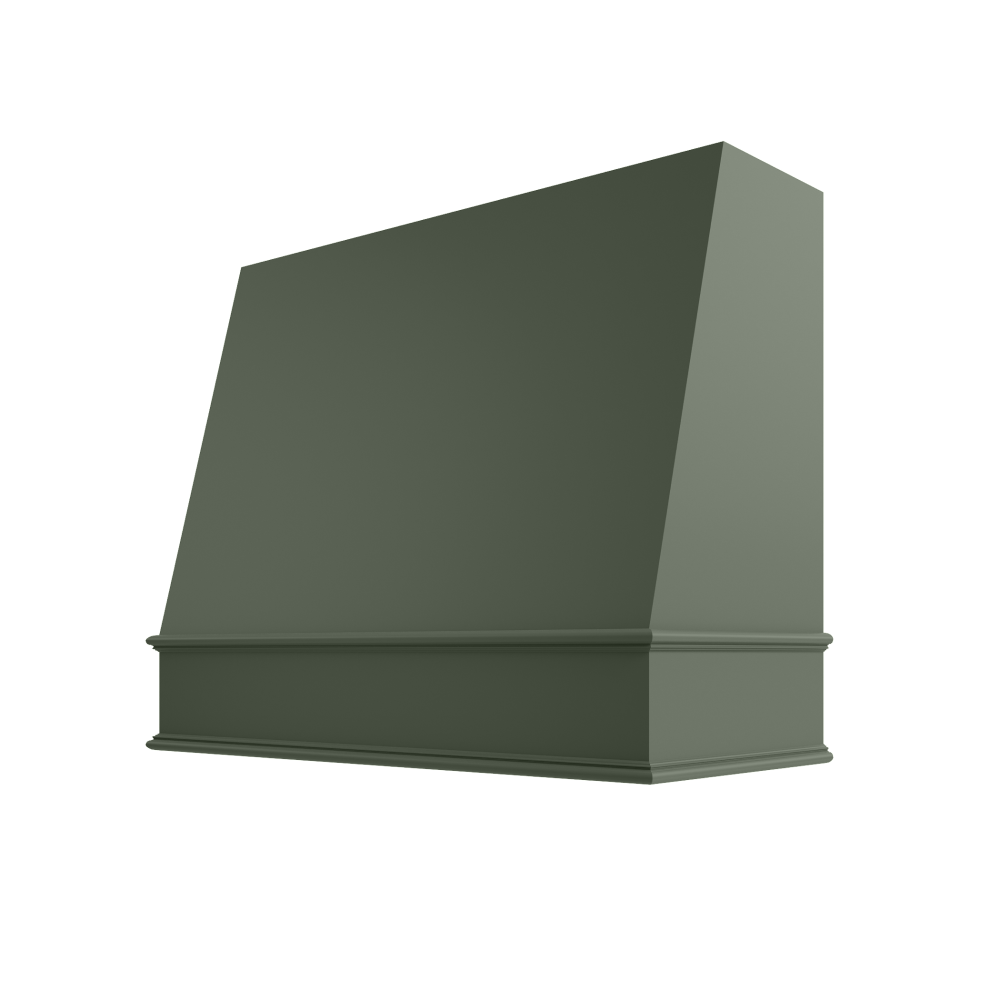 Angled Wood Range Hood with Classic Moulding